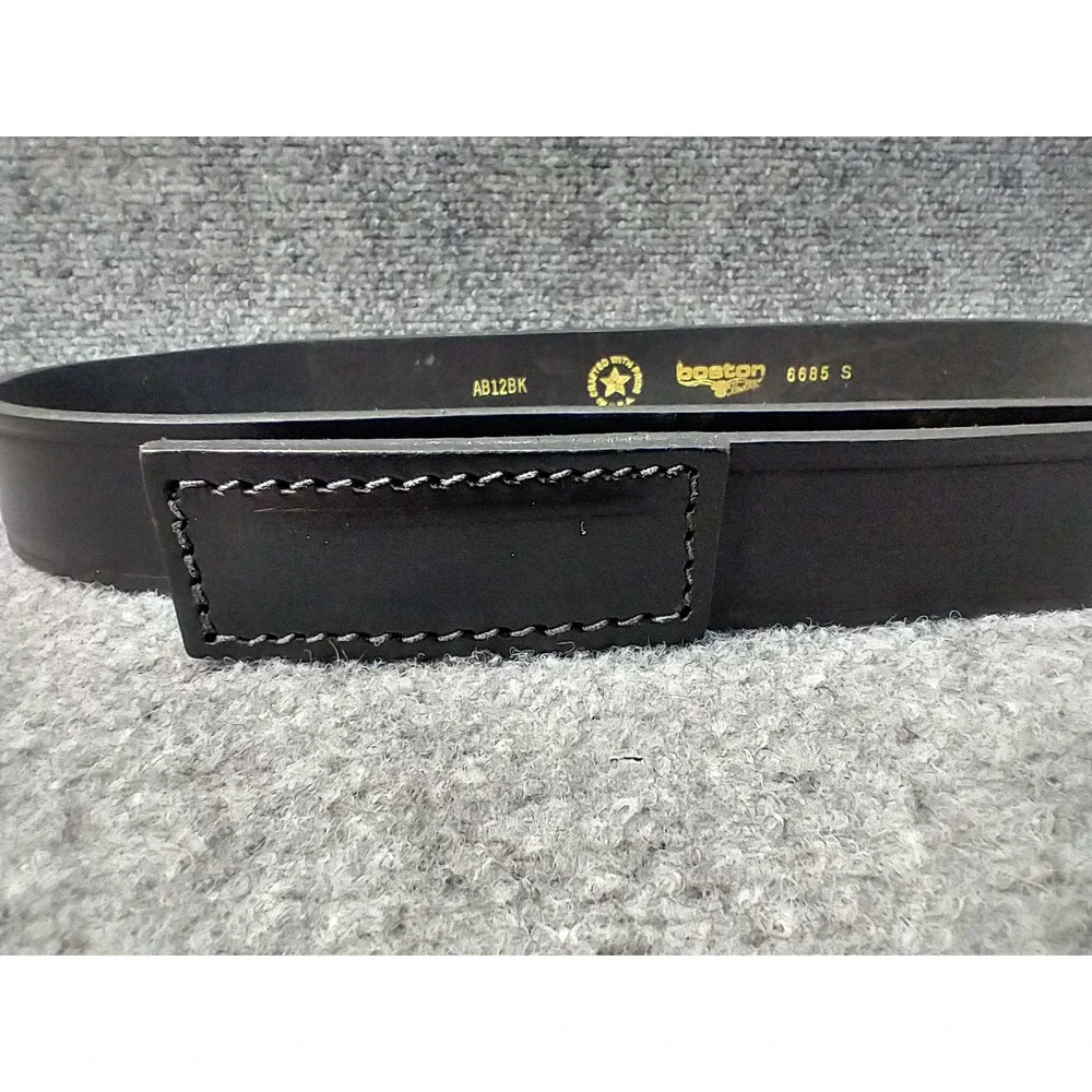 Boston Leather 6685 S AB12BK Mens Black Buckleless Duty Belt Made in USA Small